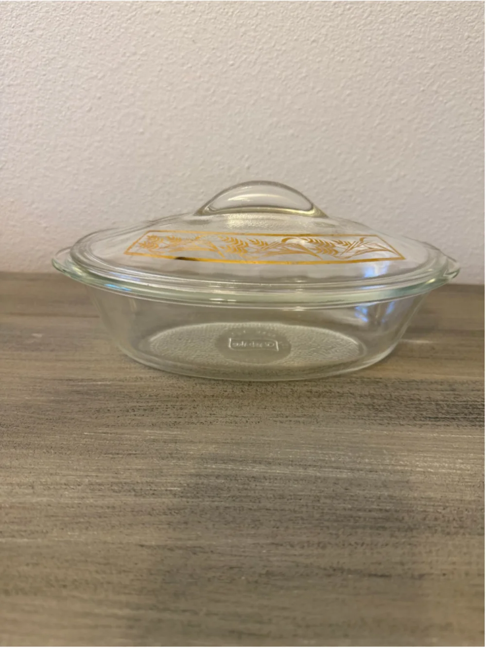 Vtg Mid-Century Glasbake Golden Wheat Casserole Dish J-235 J-2275 1 QT 10